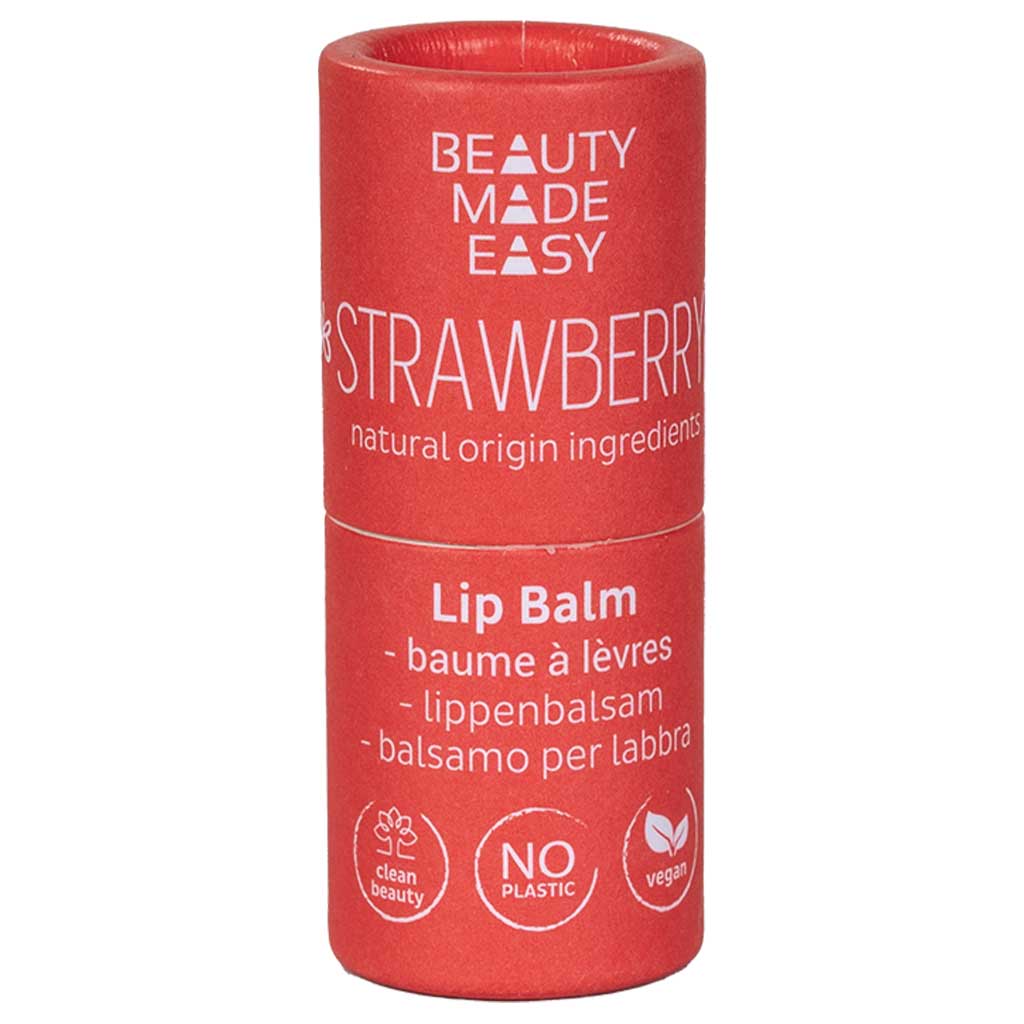 Beauty Made Easy Vegan Paper Tube Lip Balm Huulivoide Strawberry