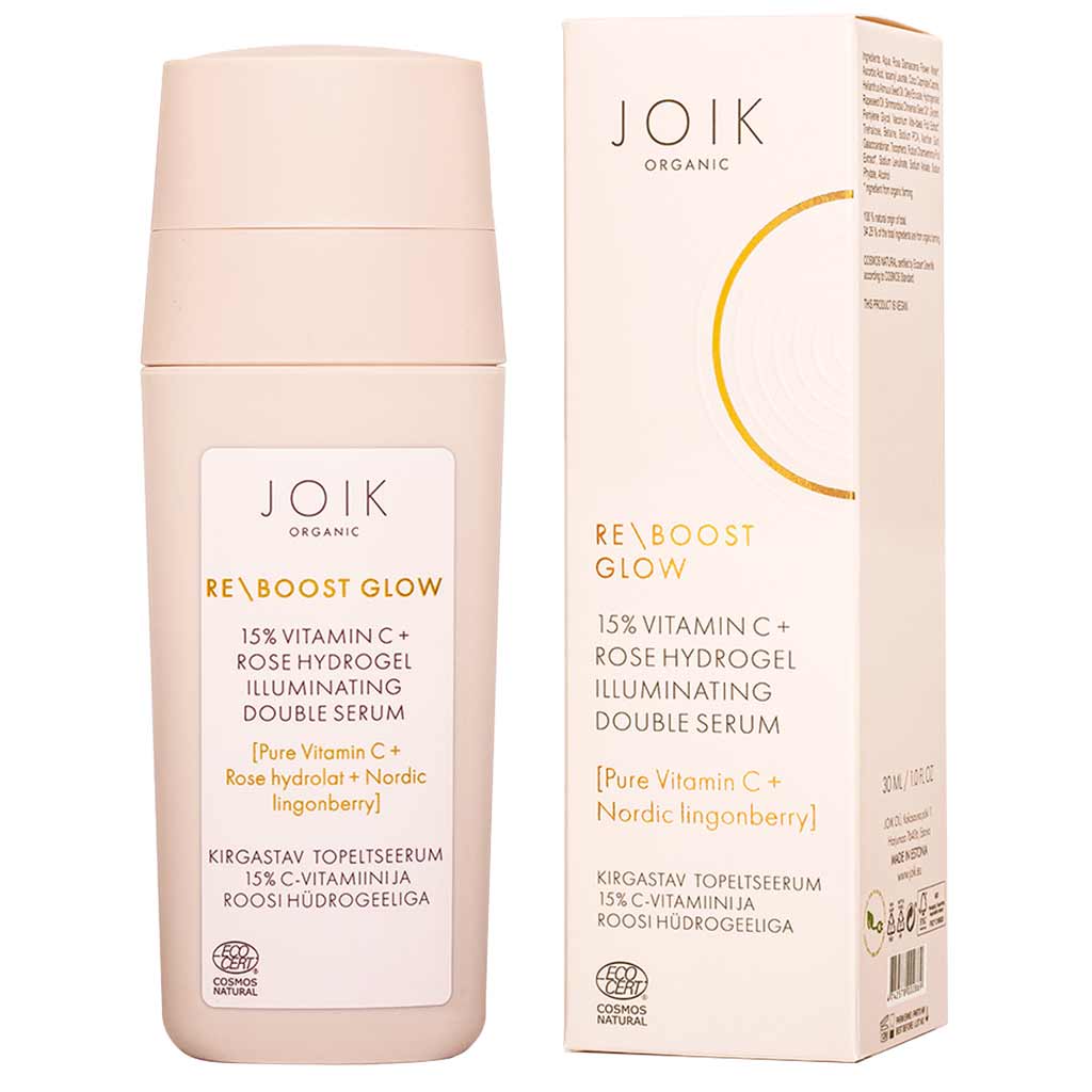 JOIK Organic Re-Boost Glow 15% C-Vitamin & Rose Hydrogel Illuminating Double Serum Kasvoseerumi 30ml